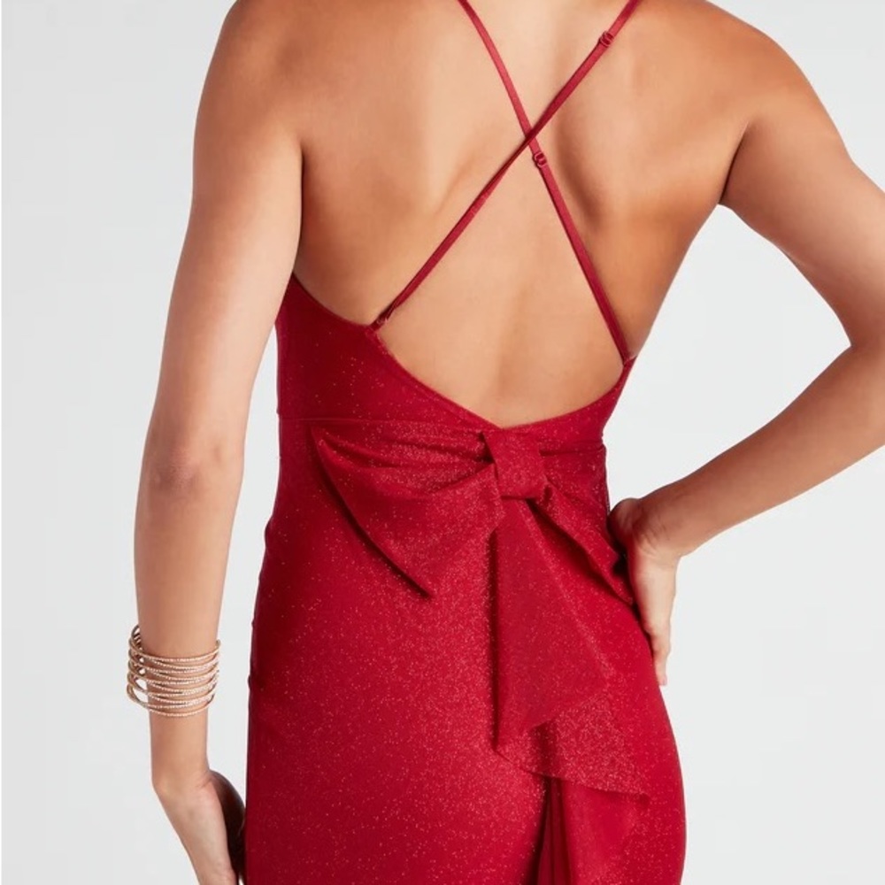 Formal Glitter Ruffled Dress - Picture 3 of 4
